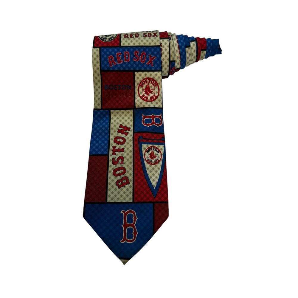 MLB Boston Red Sox Baseball Logo Mascot 100% Silk Sports Novelty Necktie